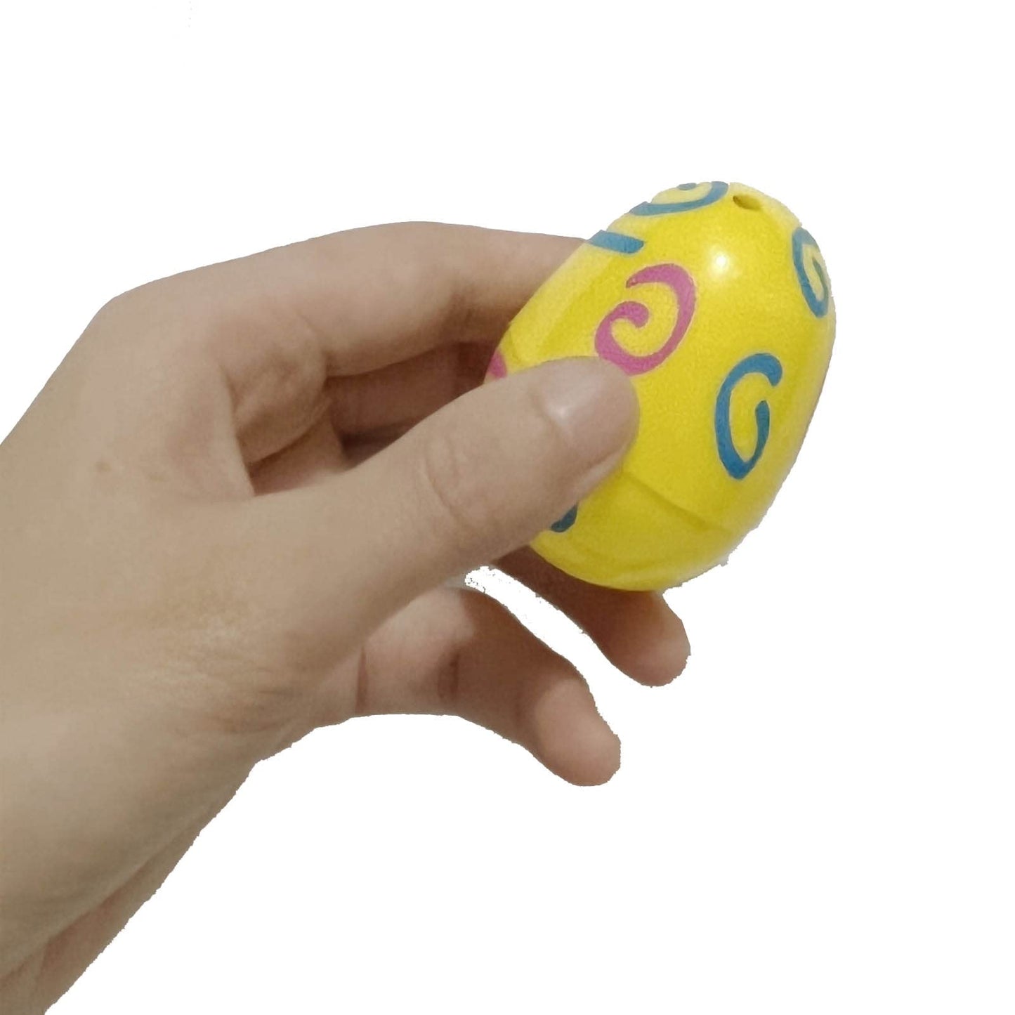 Higoala 24 Printed Plastic Easter Eggs, Fillable Easter Egg Hunt Party Supply Pack - 2.5 Inch Assorted Color Plastic Eggs