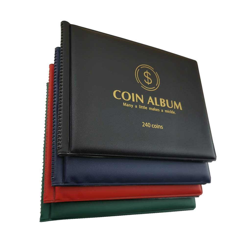 Mudor Coin Collection Holder Album For Collectors, 240 Pockets Coin Collection Book Office Supplies