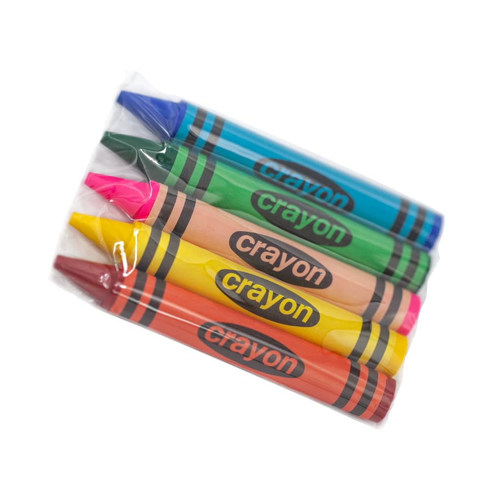 Lucky Art 4 Sets of 5 Packs (20 count) Jumbo Size Crayons - Mini Crayon Packs Non-Toxic Crayons; Crayons in bulk for Kids Party 