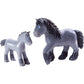 Haba Little Friends Momma And Baby Playset - Cassandra Horse And Cleo Foal Chunky Plastic Farm Animal Toy Figures