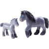 Haba Little Friends Momma And Baby Playset - Cassandra Horse And Cleo Foal Chunky Plastic Farm Animal Toy Figures
