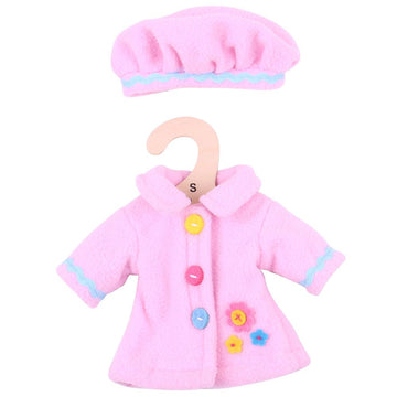 Bigjigs Toys Pink Hat And Coat (For Size Small Doll) Dolls Only