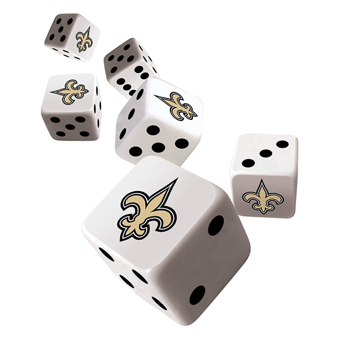 MasterPieces Game Day - NFL New Orleans Saints - 6 Piece Team Logo Dice Set - D6 Standard Size