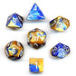 Chessex Polyhedral 7-Die Gemini Dice Set - Blue & Gold w/White (d4, d6, d8, d10, d12, d20 & d00) CHX-26422