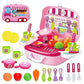 Honestum Multicolor Plastic Little Chef Kitchen Set | Portable Carry Case | Pretend Play Cooking Toy for Kids | Fun Role Play Se