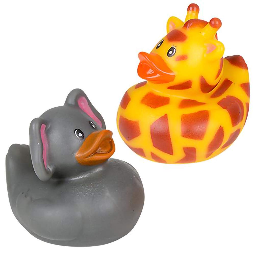 Animal Safari Zoo Rubber Duck Toy Duckies For Kids, Bath Birthday Baby Showers Classroom Summer Beach And Pool Activity Party Fa