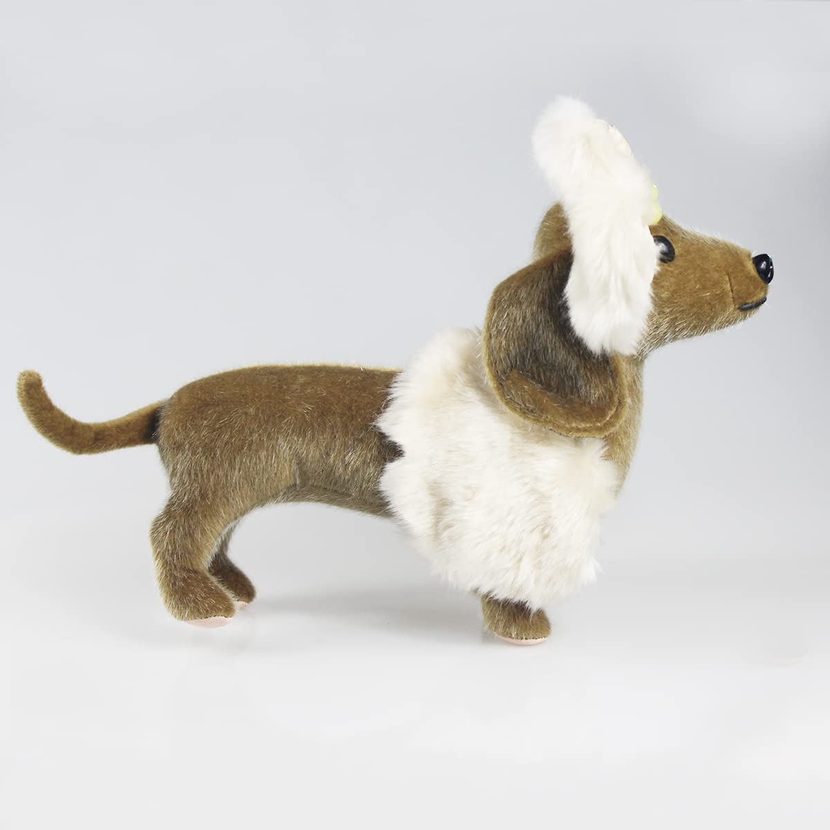 Cu-Mate 13-Inch Dachshund Dog Stuffed Animal - Lifelike & Realistic Plush Toy Puppy Dog Standing Present Gift With Bow Tie