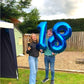 Navy Blue Giant Number 8 Balloon 40 Inch, 8Th Eight Blue Birthday Decorations, Men Women 8 18 28 38 80 88 Birthday Number Balloo