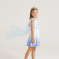 Wonderbabe Girls Princess Costumes Snow Queen Princess Dresses Fancy Dress Up Clothes For Christmas Snow Party Cosplay With White Long Cape Size 2-3T