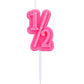 BBTO Half Birthday Candle 1/2 Year Old Cake Topper for Babys Half Year Old Birthday Anniversary Celebration Party Decorations(P