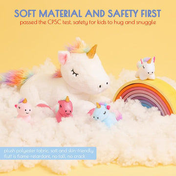Vposyako 5 Pieces Unicorn Toys For Girls,1 Mommy Unicorn With 4 Babies,Unicorn Stuffed Animals Gifts For Girls 3 4 5 6 7 8 9 Yea