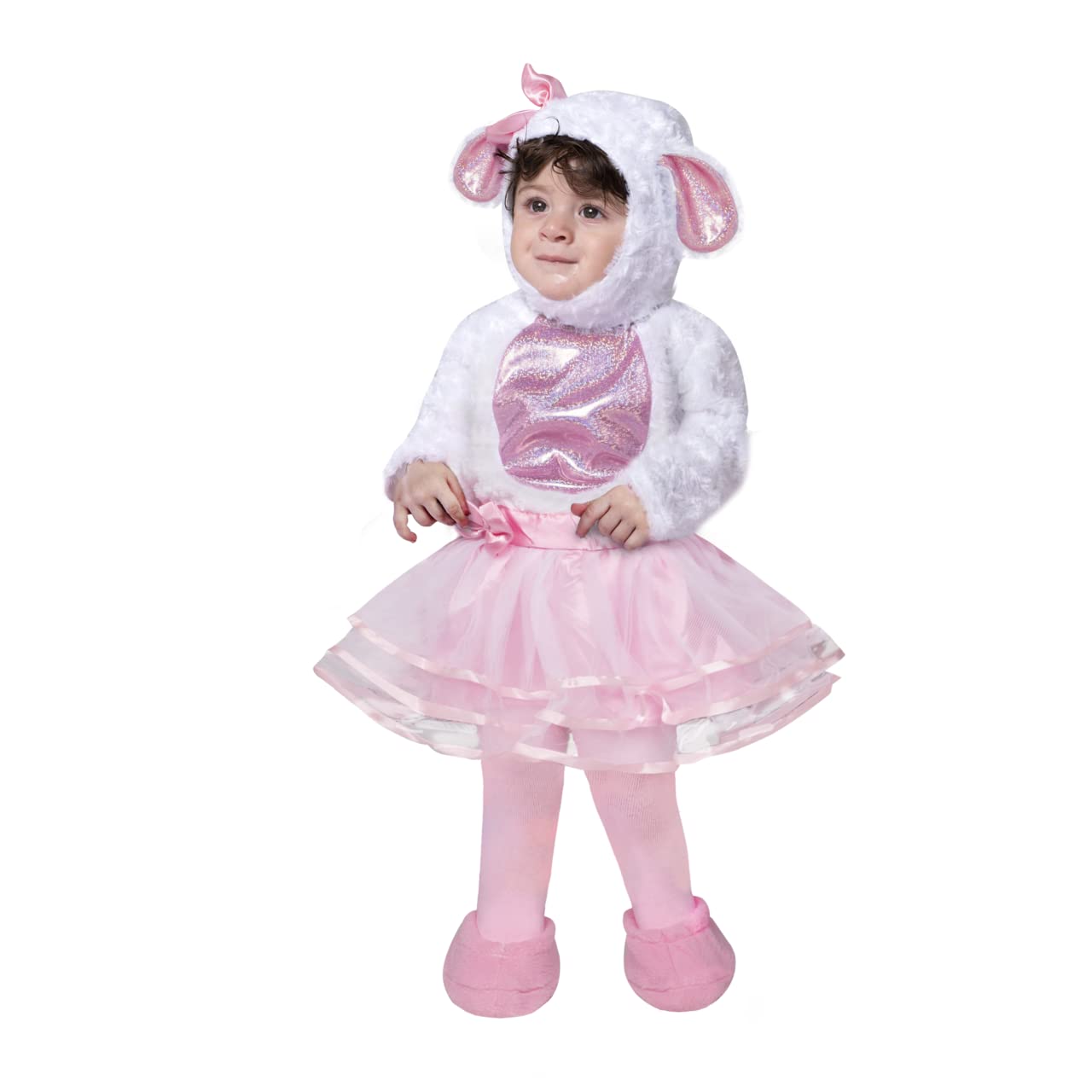 Spooktacular Creations Halloween Baby Girls Pink Lamb Costume With Multi-Layered Dress For Infants, Toddler Halloween, Farm Themed Dress Up Party (18-24 Months)