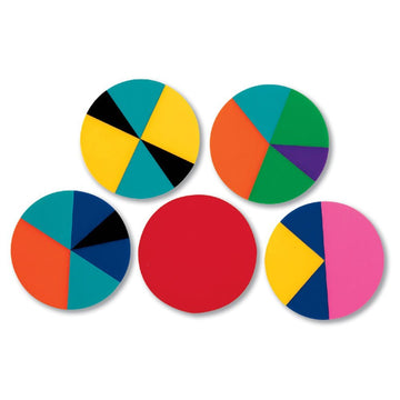 Hand2Mind Plastic Rainbow Fraction Circles, Fraction Manipulatives, Unit Fraction, Rainbow Circle Math Manipulatives, Fraction Games, Montessori Math, Homeschool Supplies (Set Of 51)