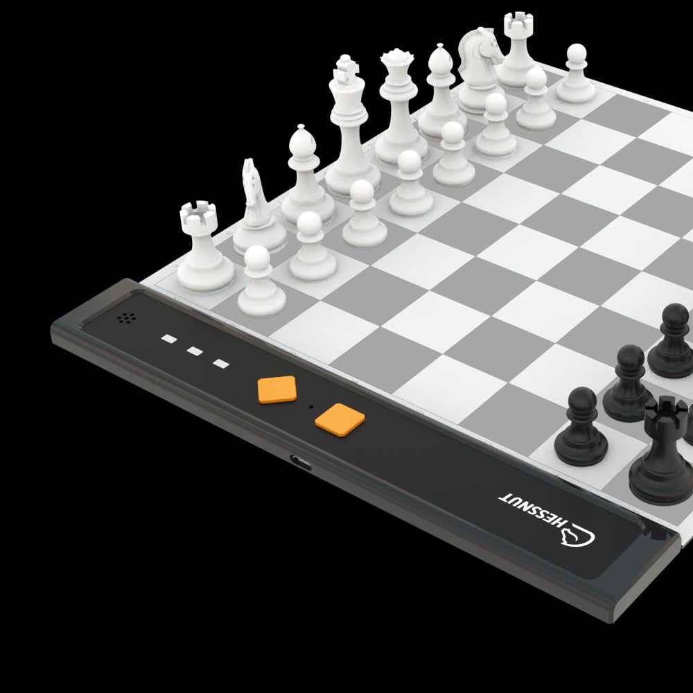 Chessnut Go Ultimate Portable Travel Chessboard - Full Piece Recognition, Magnetic Adhesion, Grey, Model CG100-G