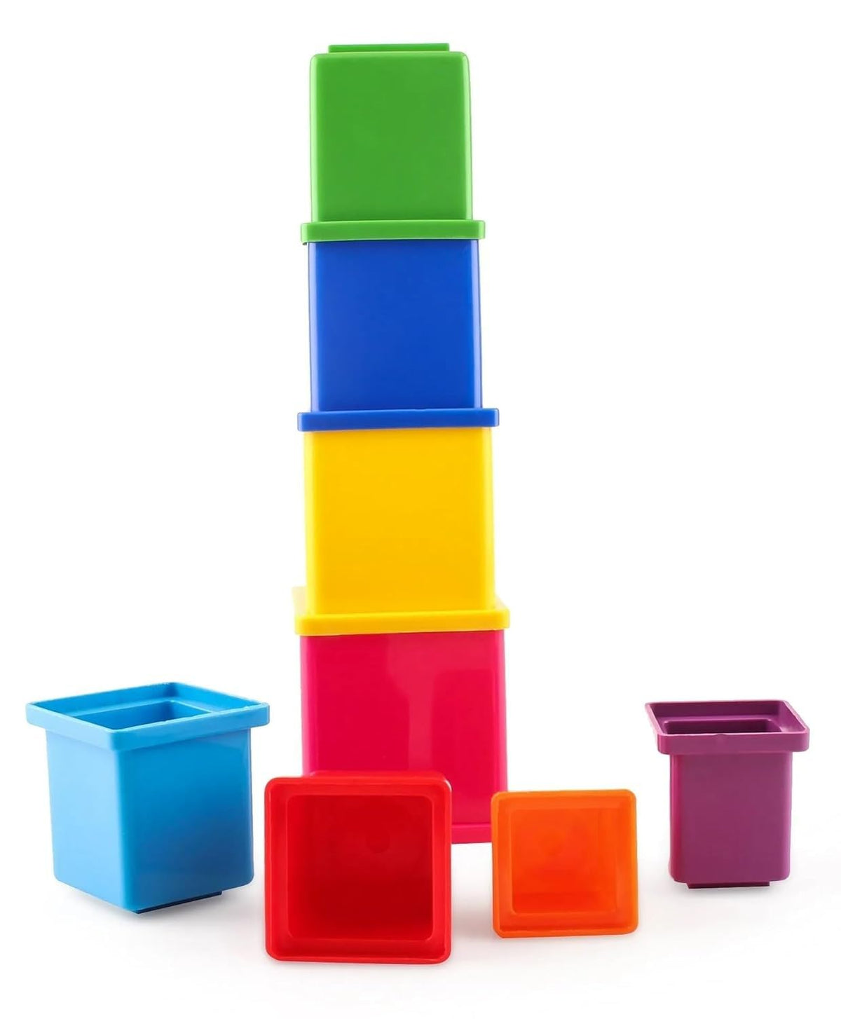 Little Fingers StackOCubes  8 Colorful Nesting & Stacking Cubes For Babies & Toddlers  Early Learning & Motor Skills Toy For