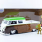 1963 Volkswagen Bus Pickup Truck With Groot Diecast Figurine ''Guardians Of The Galaxy'' ''Marvel'' Series 1/24 Diecast Model Ca