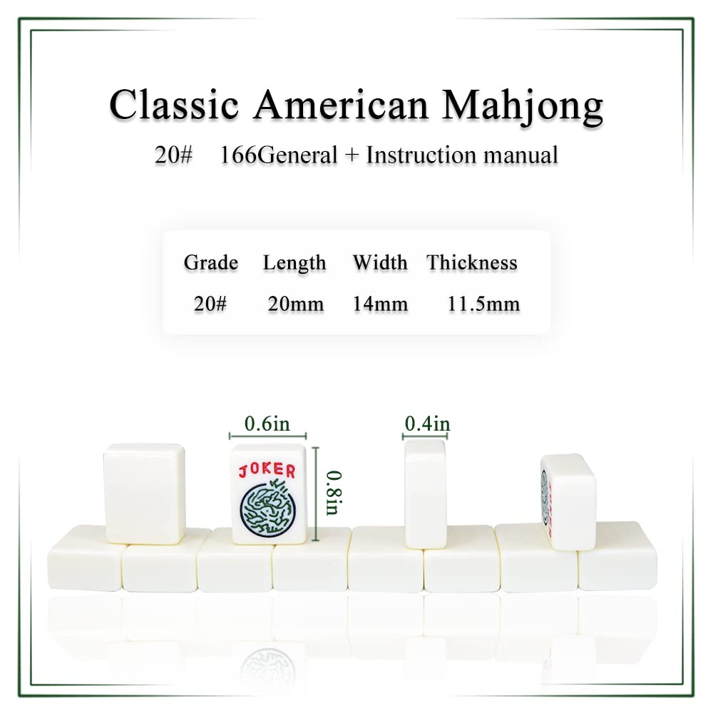 drizzle Travel Mini American Mahjong Set - 166 White Tiles, 0.8" Melamine, Includes Racks & Pink Panda Bag