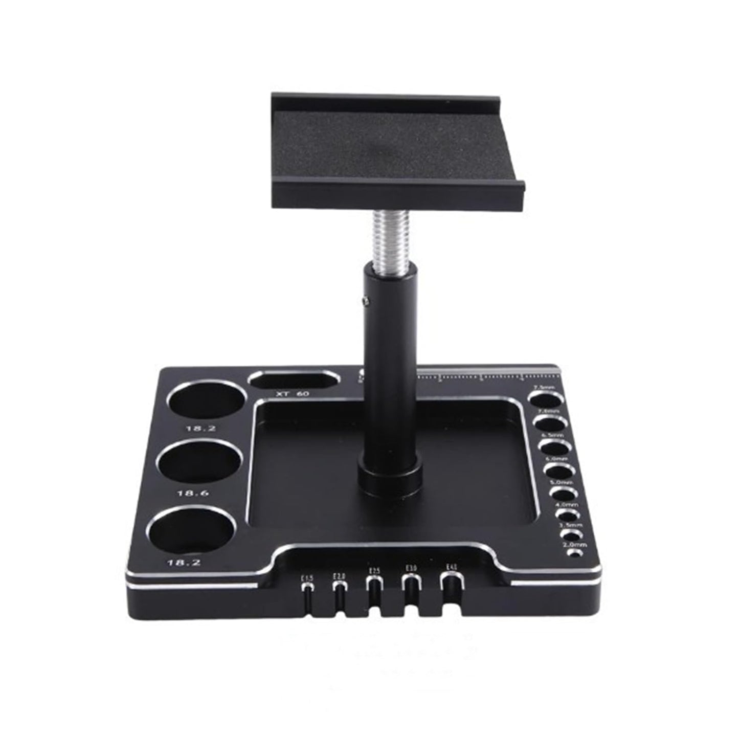KingVal Metal RC Car Work Stand Repair Workstation Platform Compatible with TRX4M SCX24 FCX24 1/18 1/24 RC Mini Crawler Car (Bla