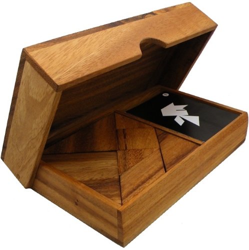Winshare Logic Tangram Set - Wooden Puzzle Game with Play Cards, Unicorn 311 Size, Fun Educational Activity for All Ages
