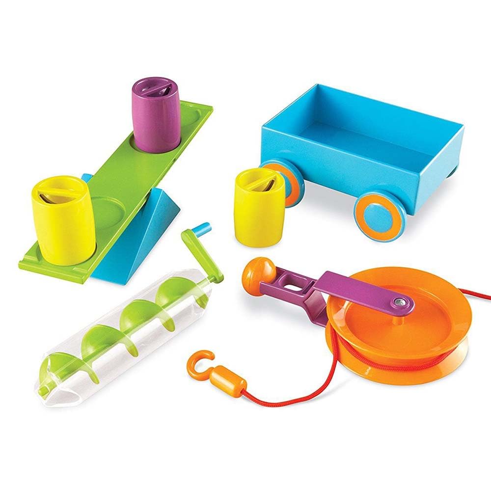 Learning Resources STEM Simple Machines Activity Set, 19 Pieces, Plastic, Multicolor, Ages 5+, Model LER2824