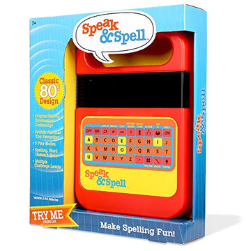 Basic Fun Speak & Spell Electronic Game, Red Educational Toy for Kids, Spelling Games, 80s Retro Handheld Arcade, Ages 7+