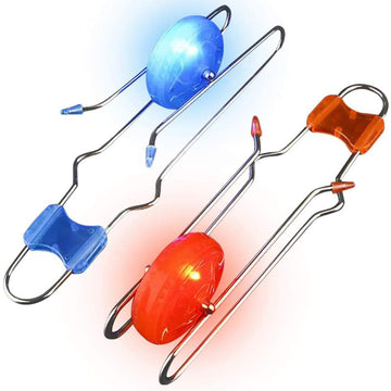The Dreidel Company Light-Up Gyro Wheel Yo-Yo, 8.5" Sensory Spinning Toy, Blue/Red, Perfect Stocking Stuffer for Kids
