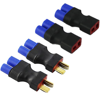 LinsyRC 2pcs EC3 Male to T-Plug Female Connector Adapter and 2pcs EC3 Female to T-Plug Male Connector Adapter for RC Lipo Batter