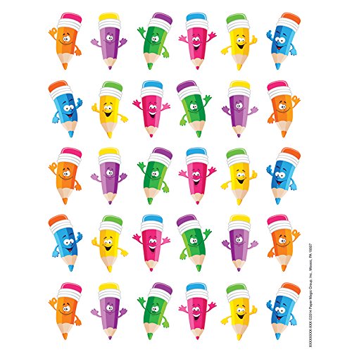 EUREKA PENCIL SMILEY FACES THEME STICKERS (Set of 6)