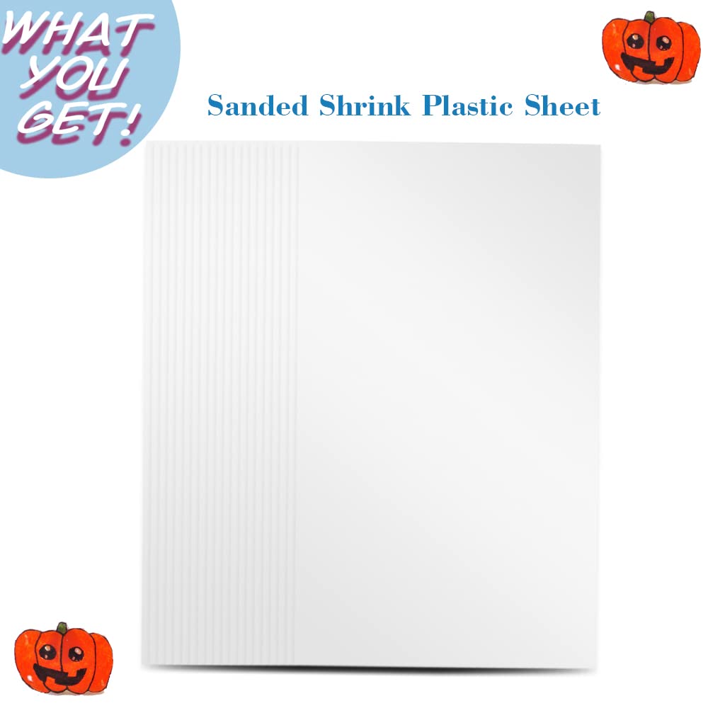 Warckon A5 Shrink Plastic Sheets - 36 Pieces Frosted Art Paper for Kids Crafts, Create Earrings, Necklaces, Keychains, White
