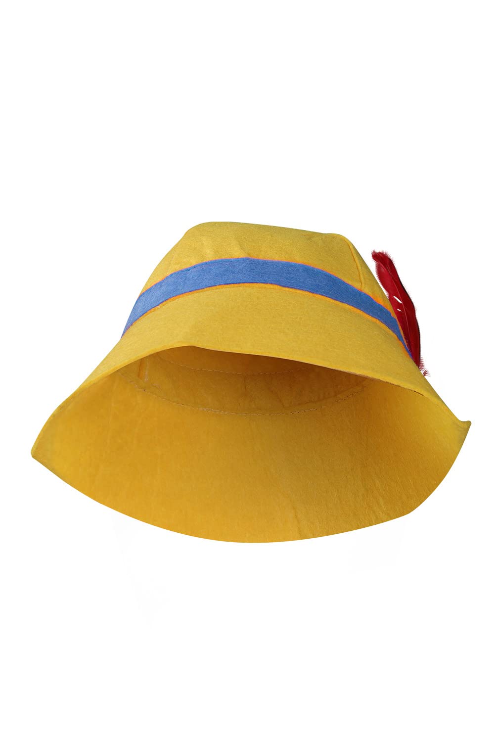 Chahouk Boys Puppet Hat with Feather Cosplay Costume Kids Toddler Sizes Halloween Christmas Party Hat Yellow Summer Hat