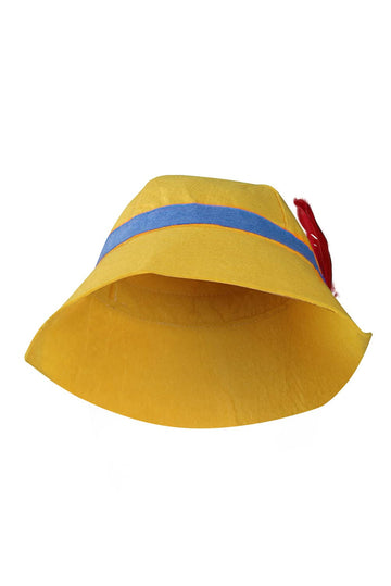 Chahouk Boys Puppet Hat with Feather Cosplay Costume Kids Toddler Sizes Halloween Christmas Party Hat Yellow Summer Hat