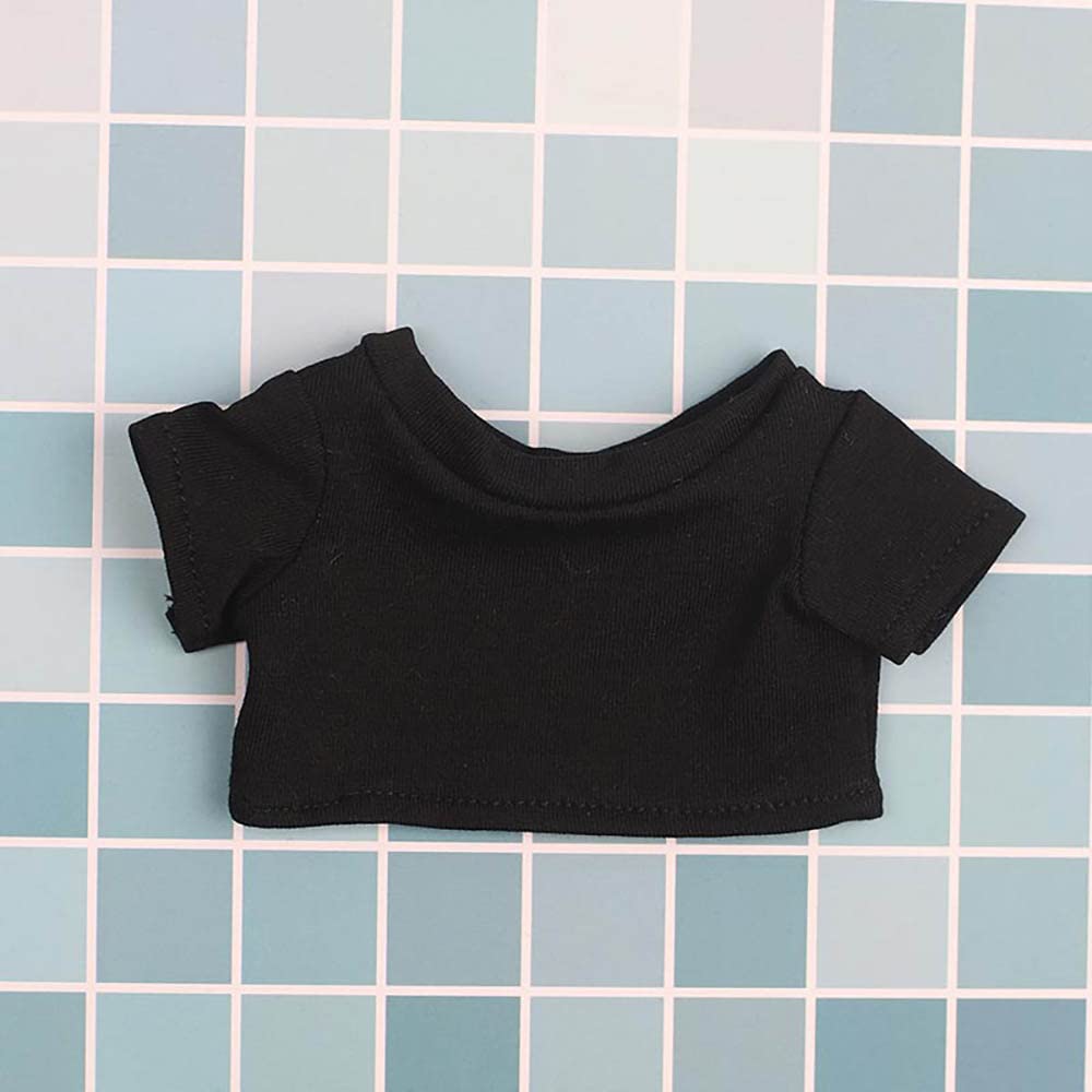 Niannyyhouse Doll Clothes 20Cm(7.8In) Plush Doll Clothes T-Shirt*2 Short Sleeve Black And White T-Shirt Doll Dressup (20Cm)