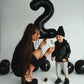 Black Number 2 Balloon 40 Inch, 2 Balloon Number, 2Nd Birthday Decorations For Baby Girls Boys Toddlers