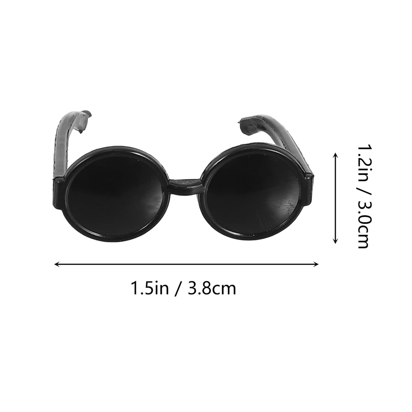 TOYANDONA Mini Sunglasses for Dolls, Black Miniature Sunglasses Bulk Plastic Dressing Glasses Costume Accessories