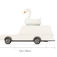 Candycar Wooden Diecast Collection - White Swan Wagon, Premium Handcrafted Beech Wood Toy Car