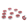 COMBR Replacement Pack of 10 ABEC7 Longboard Skateboard Bearings Fast Racing Red