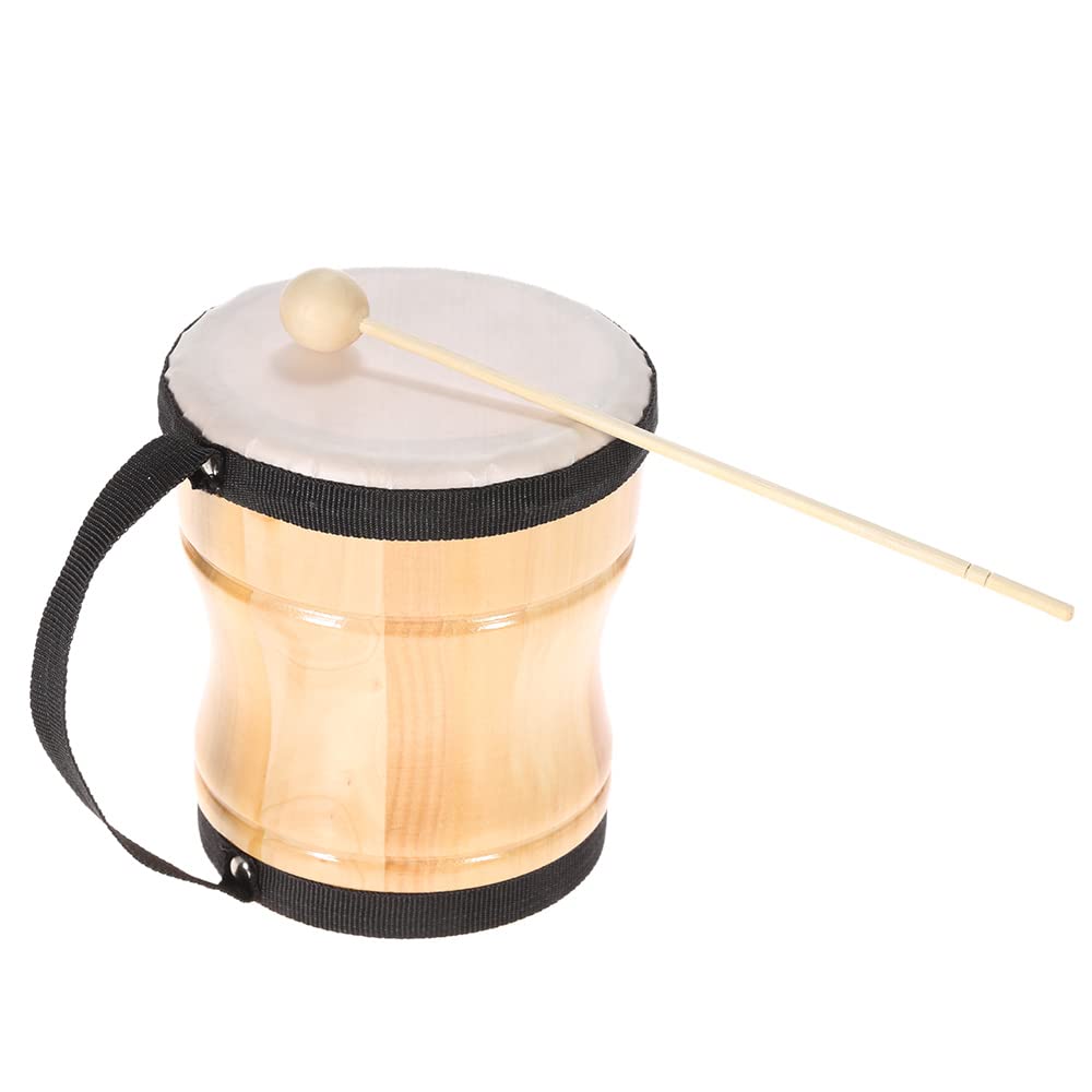 Eryue Kids Children Wood Hand Bongo Drum Musical Toy Rcussion Instrument With Sti Strap