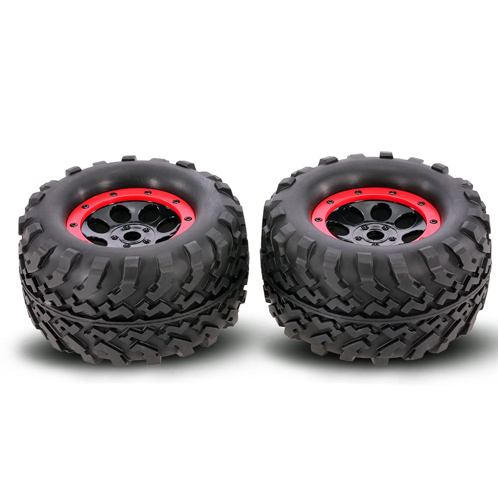 Goolsky 2Pcs AUSTAR AX-3011 155mm 1/8 Monster Truck Tires with Beadlock Wheel Rim for TRAXXAS SUMMIT E-Revo HPI Savage XL Flux H