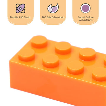 Unirolic 500Pcs Classic Building Blocks, Basic Building Bricks With Wall Blocks, Wheels, Windows & Door Pieces, Mix Colors Bulks