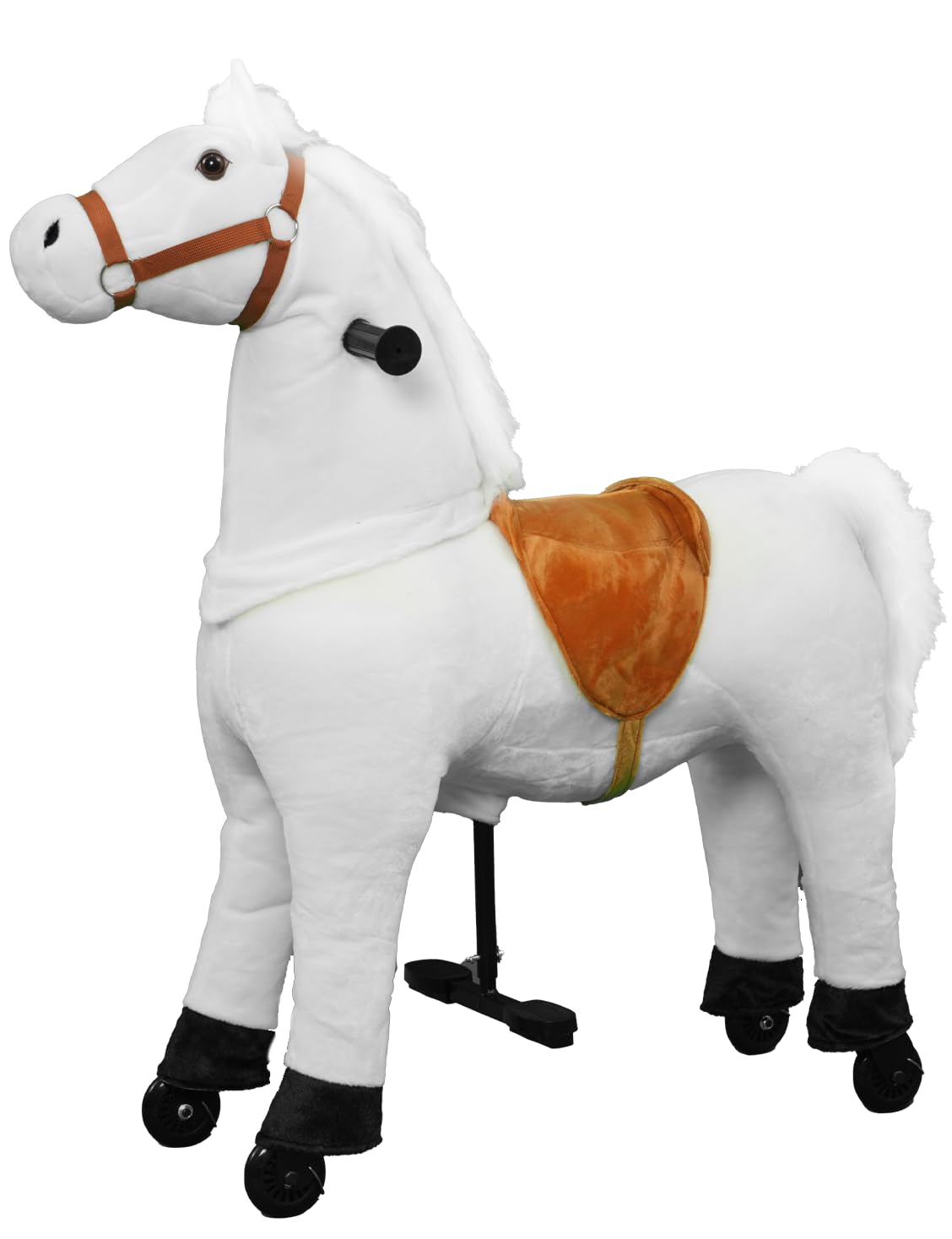 Pipleo Ride on Horse for Kids  (41.33'' Height) Horse Ride on Toy  Riding Horse Rider Mechanical Walking Action Plush Animal for 7 Years Old to mature-themed  No Battery or Electricity  Max Load 187 LBS - WT