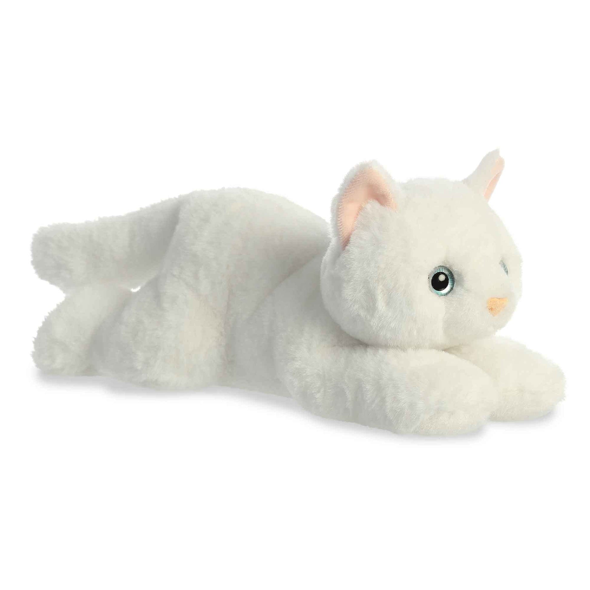 Aurora Adorable Flopsie Precious White Kitty Stuffed Animal - Playful Ease - Timeless Companions - White 12 Inches