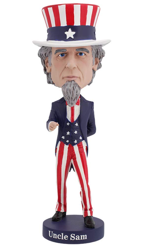 Royal Bobbles Uncle Sam Bobblehead  enhanced Polyresin Lifelike Figure  Unique Serial Number  Exquisite Detail