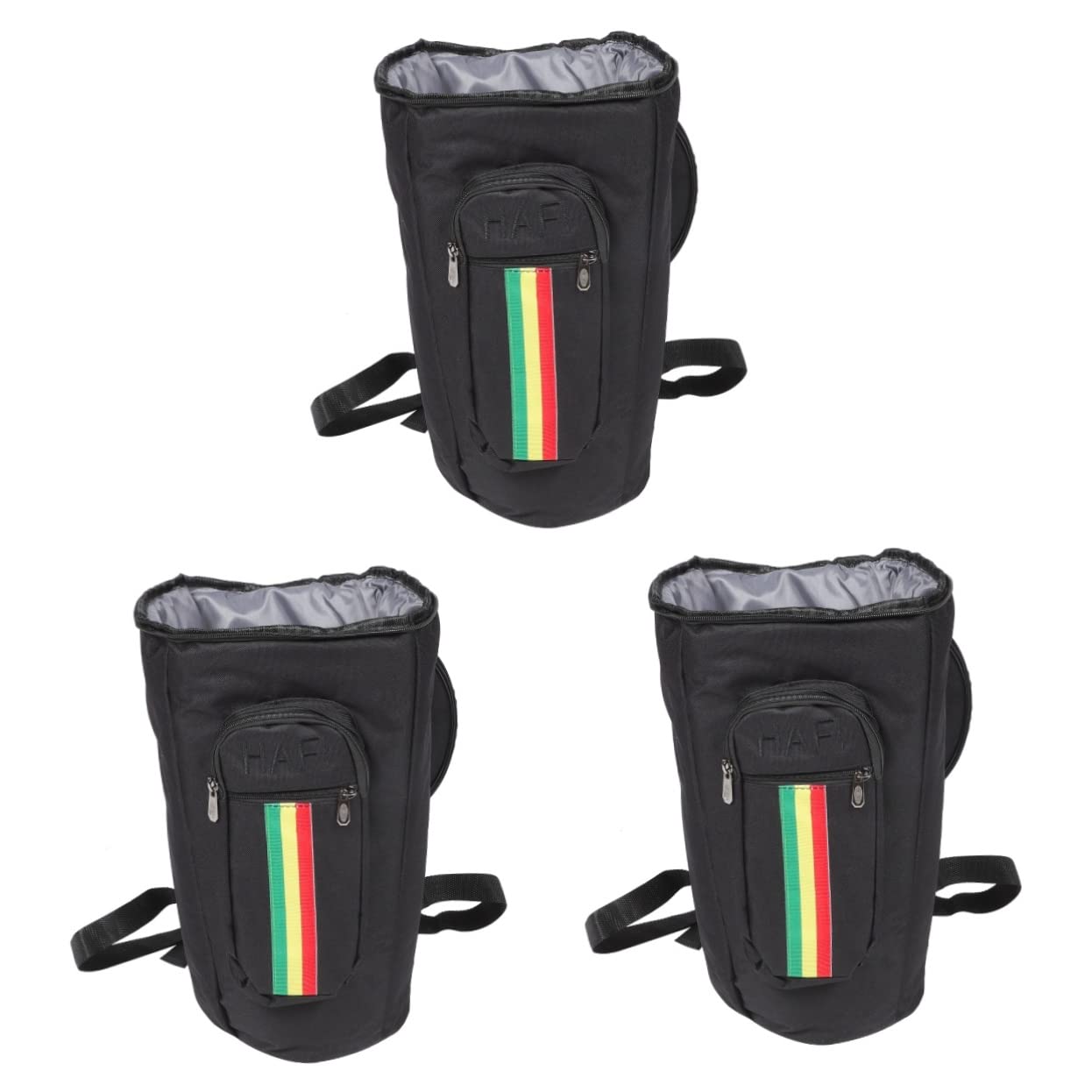 Excluzo 3Pcs African Drum Kit Oxford Cloth Thicken Child Black