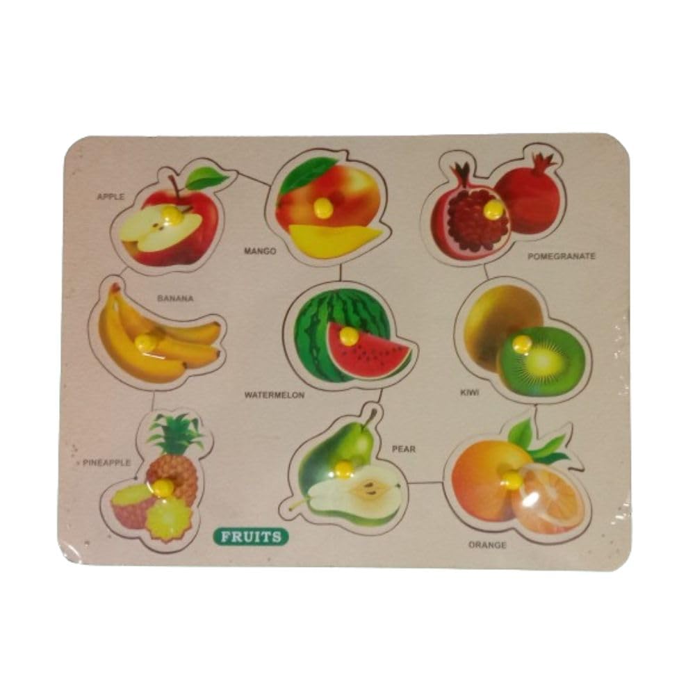 Wooden Fruits Puzzles: Fun, Educational, and Great for Kids Development. Perfect for Learning and Playtime. (28 x 21.5)