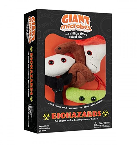 GIANTmicrobes Biohazards Gift Box - Plush Bacteria & Virus Toys, 4in Multicolor, GMUS-BX-0108, Fun Medical Gag Gifts for Doctors