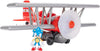 Sonic The Hedgehog Tornado Biplane Playset with 2.5" Action Figure, Lights & Sounds, Plastic, Model 423284-1, Biplane Color