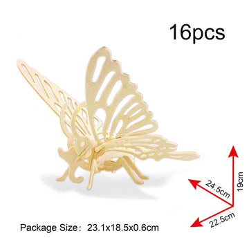 Georgie Porgy 3D Wooden Puzzles For Kids Toys Construction Woodcraft Kits Diy Model Puzzle Kits Birthday Gifts Pack Of 6 (Bee Ow