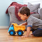 Green Toys Dump Truck, Blue/Orange - Pretend Play, Motor Skills, Kids Toy Vehicle. No BPA, phthalates, PVC. Dishwasher Safe, Rec
