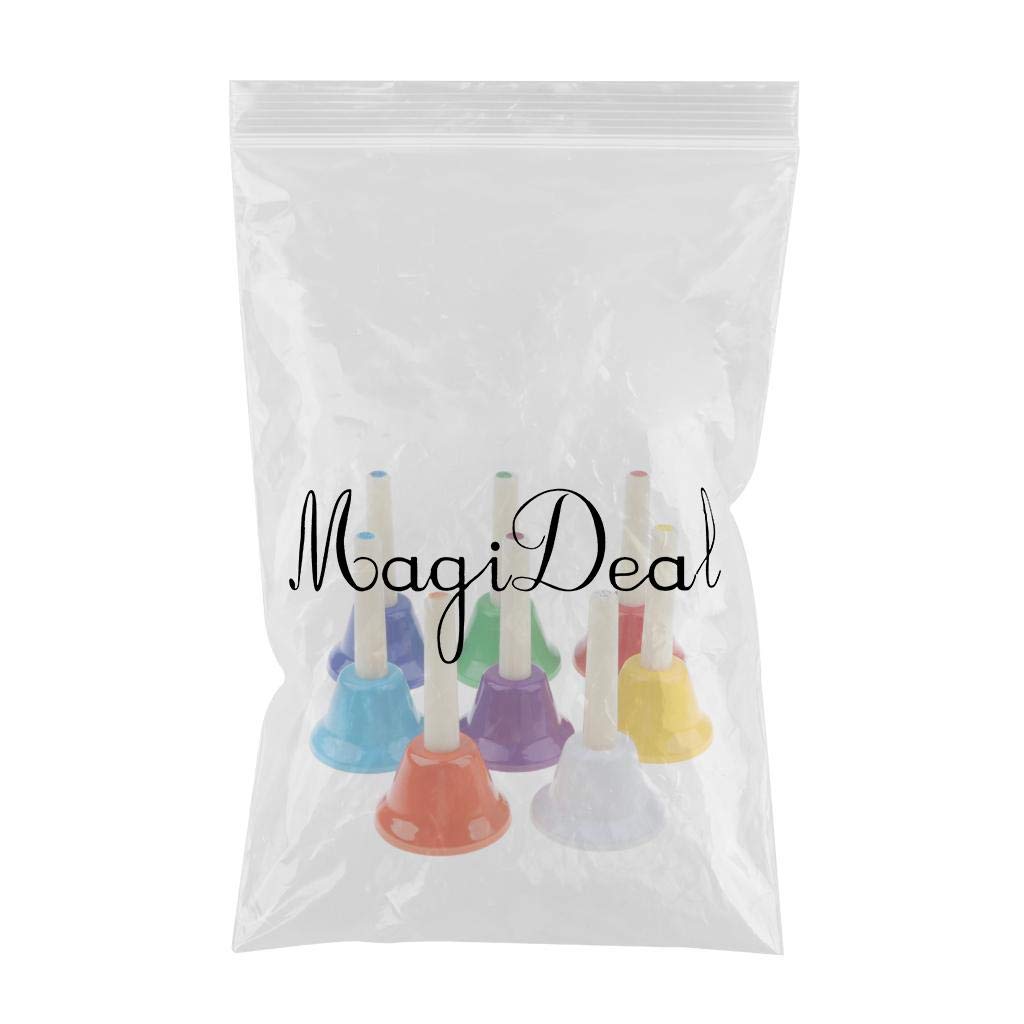 Calandis Pack Of 8 MultiColor Hand Bells 8 Note Tones Orff Percussion Instrument Kids Early Musical Learning Toy | Music & Art