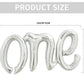 Toniful Silver One Balloons Banner, 42*16 Inch Mylar Foil Script / Cursive Letter One Sign Banner Balloon Bunting Reusable Ecofr
